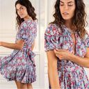 Poupette St. Barth  Ivy Mini Dress Blue Red Floral blue Kookoo Bird Photo 2