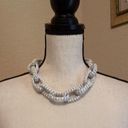 EXPRESS Signed  Chunky White Chain Costume Necklace Adjustable Length Photo 0