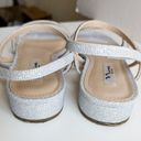 Nina Sarita Evening Metallic Crystal Strappy Flat Textured Sandals Size 9 Photo 4