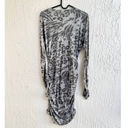 Rebecca Taylor Leopard Ruched Bodycon Mini Jersey Dress Gray Women's Size L Photo 1