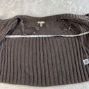 Aeropostale  Cable Knit Cropped Cardigan Womens M Brown 1-Button Short Sleeve Y2K Photo 4