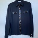 American Vintage Vintage Black Chiffon Button Down Blouse Photo 0