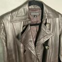 Lafayette 148  long leather trench coat belted chocolate brown spy 70's size 2 Photo 8