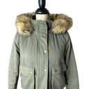 Sebby  Juniors Faux-Fur‎ Trim Hooded Bomber Jacket Green Large Photo 1