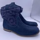 The Sak suede pull-on blue booties crochet stitching detail women Size 6 Photo 8