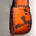 NEW Handmade Dyed Cowhide Leather Cossbody Purse Steer Cow Rust Western Orange Photo 1