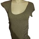 DKNY 𝅺 jeans Size large gray top cap sleeve scoop neck line Gathered sides Photo 0