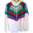 FILA  Jacket Womens Size Large White Tennis Hooded Rain Windbreaker Stripe Zip Photo 0