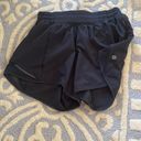 Lululemon black hotty hot shorts size 4, 4 inch Inseam Photo 1