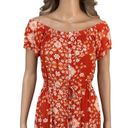 Abel the label  Rustica Floral orange hi-low midi dress Off Shoulder Ruffle Small Photo 7