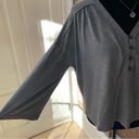 True Craft  Gray Baby Doll Soft Stretch Top Small Photo 2