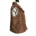 INC  Small Faux Fur Vest Full-Zip Sleeveless Lined Pockets Collared Clay Tan New Photo 2