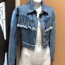 Wild Honey  blue denim fringe jacket Photo 1