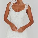 Selfie Leslie Shenay Ruffle Strap Embroidered Mini Dress White Photo 0