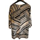 Tahari  Women's 14 Shift Dress Tan Black Geometric Striped Knee Length Photo 1