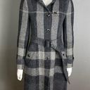 Burberry  long trench coat women's size 6 plaid wool belted gray winter Photo 0