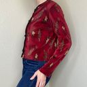 Dress Barn Retro Y2K  Red & Black Japanese Floral Blouse Photo 3