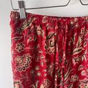 Coldwater Creek Vintage  Pants Womens Medium Red Floral Casual Rayon Summer Boho Photo 1