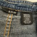 a.n.a  Blue Denim Jean Jacket Mandarin Collar Peplum Button Up Size Medium Photo 5