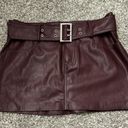 Mustard Seed Garnet/Maroon/Burgundy Leather Skirt Size M Photo 0