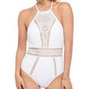 Macy's SALT + COVE White Crochet One-Piece Swimsuit Photo 0