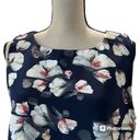 Bobeau Sleeveless Top Blouse Shirt Pullover Blue Florals Size M Keyhole Button Photo 1