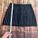 Forever 21 Women Black Lined Pinstripe Mini Skirt Zipper Back Size 28 Photo 6