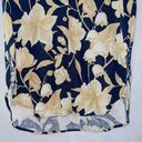 Joie  blue floral print linen blend button up collared tank top size medium Photo 2