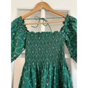 Hill House  Home Nesli Nap Dress Emerald Trellis Green Size XS Photo 4
