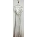 La Femme  Sequin Sleeveless Gown in White Size US 10 Photo 4