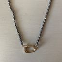 Madewell NWOT  gold toned metallic grey beaded dainty necklace Photo 1