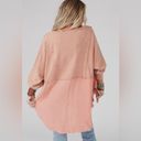 Edge NEW Dusty Peach Bohemian Exposed Seam Raw  Hi Lo Hemline Top Size Large Photo 2