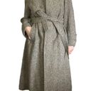 Burberry  Irish Tweed Belted Vintage Wool Trench Coat sz 14 Long Photo 7