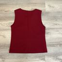 Cynthia Rowley Red with Diamond Gem Rimmed Round Neck Sleeveless Zip Back Top S Photo 6