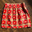 J.Crew  Red/Coral and Brown Tie-Dye Mini Skirt Elastic Waist Size 6 Photo 2