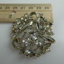 Coro Silver Tone Sparkly Rhinestone Flower Floral Cluster Brooch Pin Vintage Photo 6