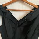 Who What Wear  black cotton sleeveless v-neck blouse button back shoulder ties XS Photo 1