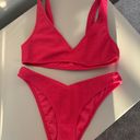 Scrunchy Textured Swim Bikini Set Pink Photo 0