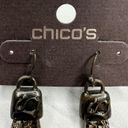 Chico's  Sum Dangle Silver and Gold Tone Earrings Pierced Pair Photo 2