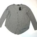 Gibson  waffle knit Grey tie-front cardigan sweater Photo 2