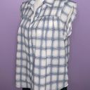 Doe & Rae Boutique White and Blue Plaid Top Photo 5