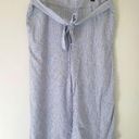 Loft  Outlet Blue and White Striped Wide Leg Crop Linen Blend Pant Photo 0