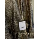 Mac Duggal  NWT High Neck Cape Sleeve Metallic Trapeze Dress in Bronze Size S Photo 9