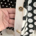 Michael Kors MICHAEL  Black White Polka Dot Gold Button Down Cardigan Sweater M Photo 4