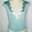 Vassarette  Long Teal Nightgown Lace Trim Sleeveless Made USA Vintage Size S Photo 1