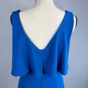 Badgley Mischka Fallon Popover  Gown Crepe Cobalt Blue Photo 7