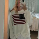 American Flag Sweater White Photo 0