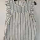 Wonderly  Ruffle Capped Striped Sleeve Blouse Size L Photo 0