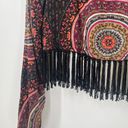 Gypsy Warrior  Top Size Medium Fringe Long Sleeve Crop Boho Bohemian Cropped Photo 5