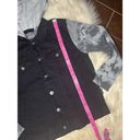 Brooklyn Cloth  LLC black denim vest w/ tie dye sz Large Photo 4